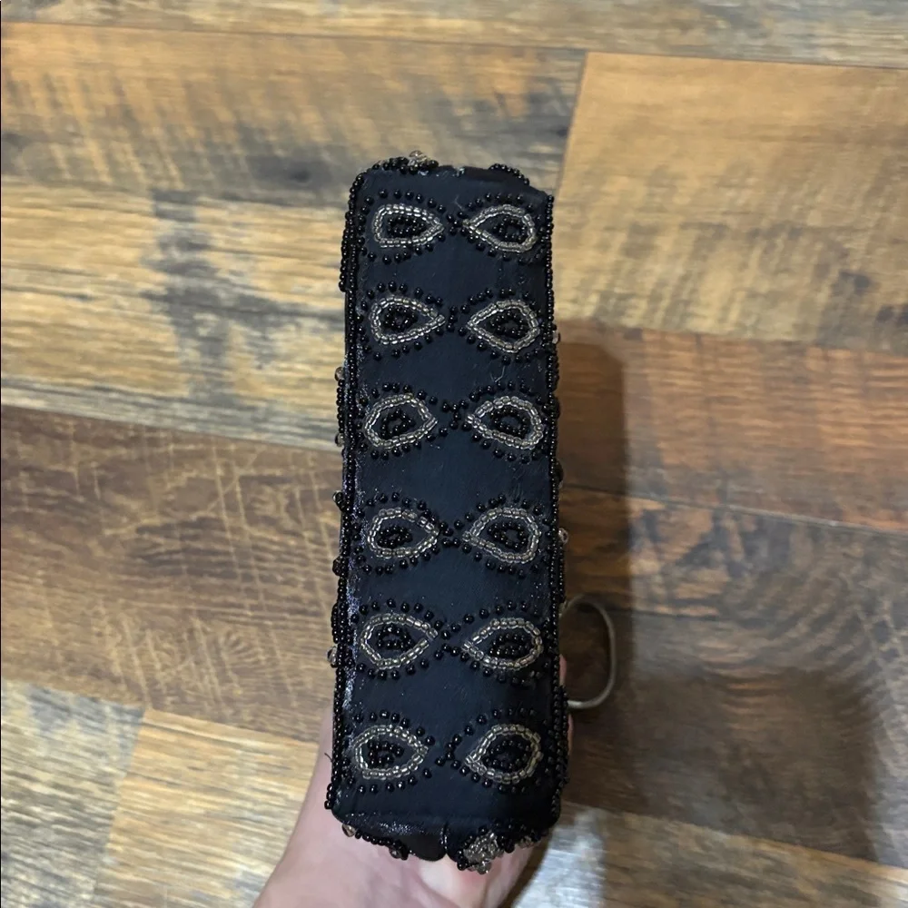 Vintage Valerie Steven’s Elegant Black Beaded Evening Bag‎